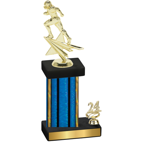 Accented Single Blue Glacier Year Football Trophy