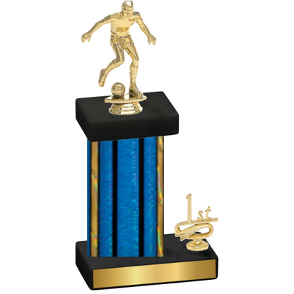 Accented Single Blue Glacier First Place Soccer Trophy