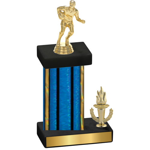 Accented Single Blue Glacier Victory Rugby Trophy