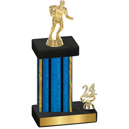 Accented Single Blue Glacier Year Rugby Trophy