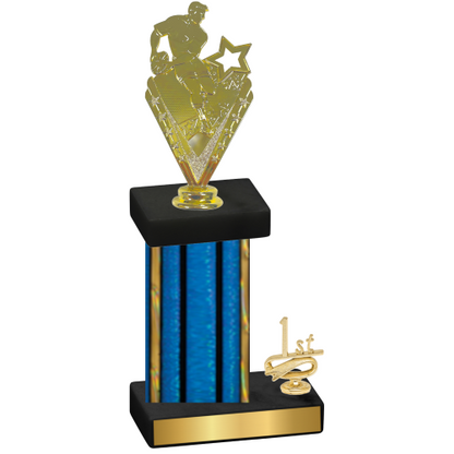 Accented Single Blue Glacier First Place Rugby Trophy