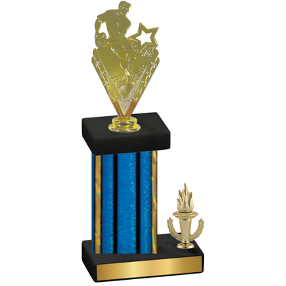 Accented Single Blue Glacier Victory Rugby Trophy