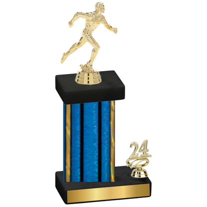 Accented Single Blue Glacier Year Running Trophy