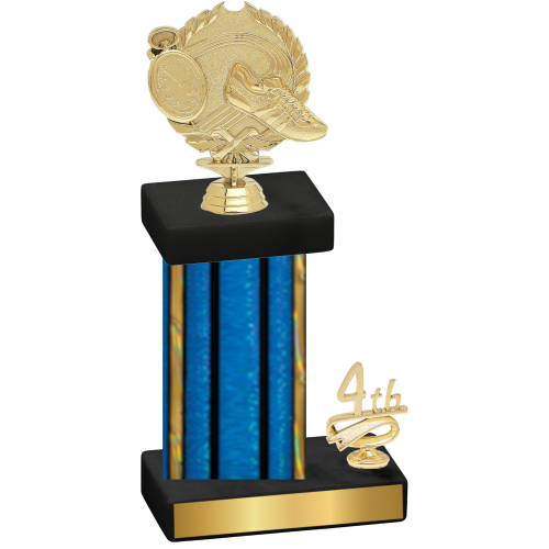 Accented Single Blue Glacier Fourth Place Running Trophy