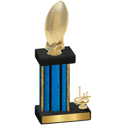 Accented Single Blue Glacier First Place Football Trophy