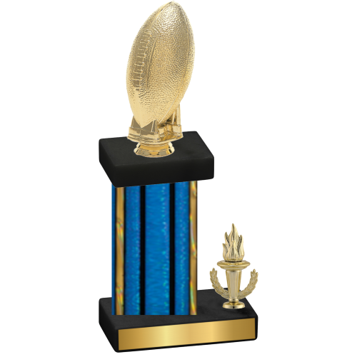 Accented Single Blue Glacier Victory Football Trophy