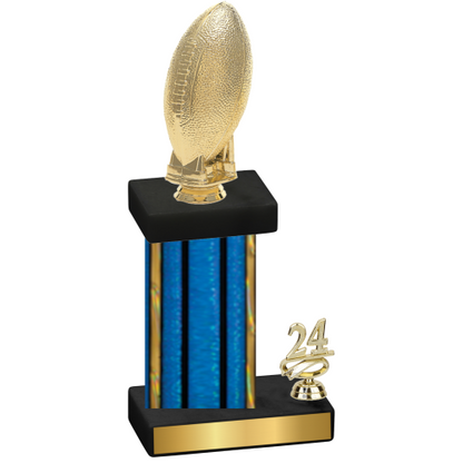 Accented Single Blue Glacier Year Football Trophy