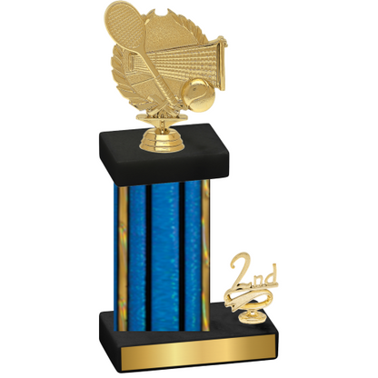 Accented Single Blue Glacier Second Place Tennis Trophy