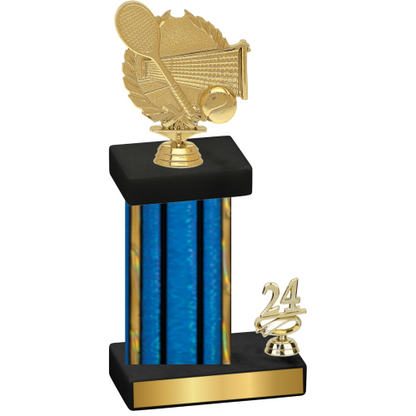 Accented Single Blue Glacier Year Tennis Trophy