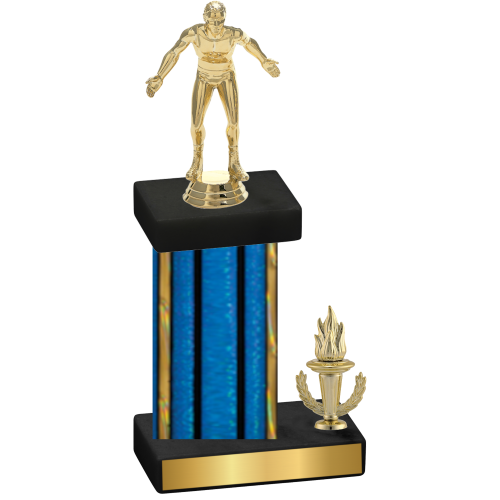 Accented Single Blue Glacier Victory Wrestling Trophy