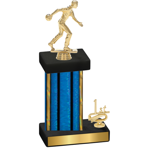 Accented Single Blue Glacier First Place Bowling Trophy