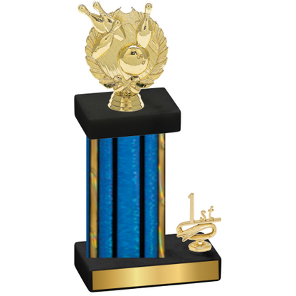 Accented Single Blue Glacier First Place Bowling Trophy