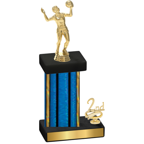 Accented Single Blue Glacier Second Place Volleyball Trophy