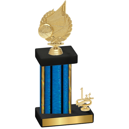 Accented Single Blue Glacier First Place Volleyball Trophy