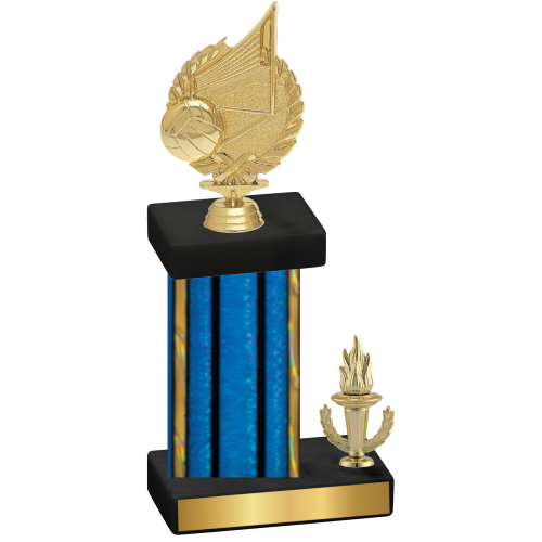 Accented Single Blue Glacier Victory Volleyball Trophy