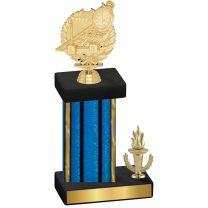 Accented Single Blue Glacier Victory Swimming Trophy