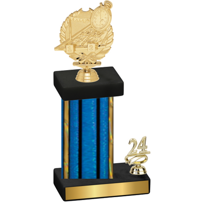 Accented Single Blue Glacier Year Swimming Trophy