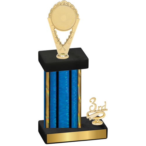 Accented Single Blue Glacier Third Place Insert Trophy