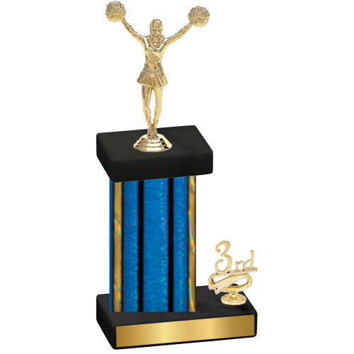 Accented Single Blue Glacier Third Place Cheerleading Trophy