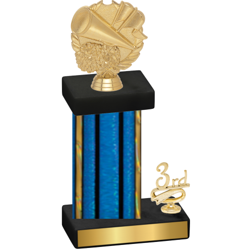 Accented Single Blue Glacier Third Place Cheerleading Trophy