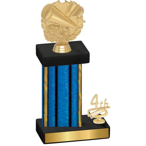 Accented Single Blue Glacier Fourth Place Cheerleading Trophy