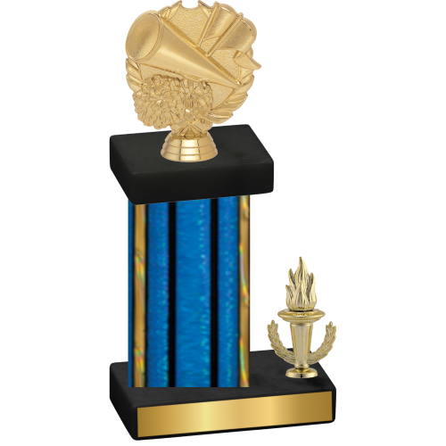 Accented Single Blue Glacier Victory Cheerleading Trophy