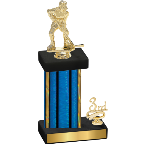 Accented Single Blue Glacier Third Place Hockey Trophy