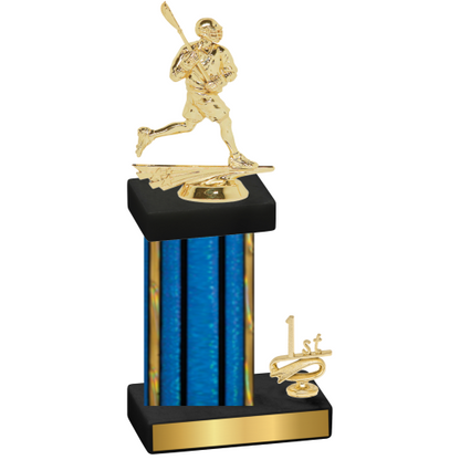 Accented Single Blue Glacier First Place Lacrosse Trophy