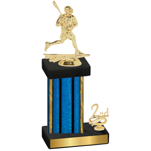 Accented Single Blue Glacier Second Place Lacrosse Trophy