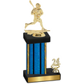 Accented Single Blue Glacier Year Lacrosse Trophy