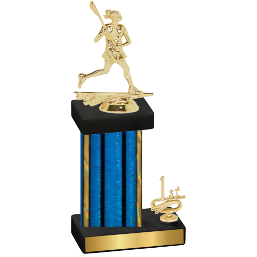 Accented Single Blue Glacier First Place Lacrosse Trophy