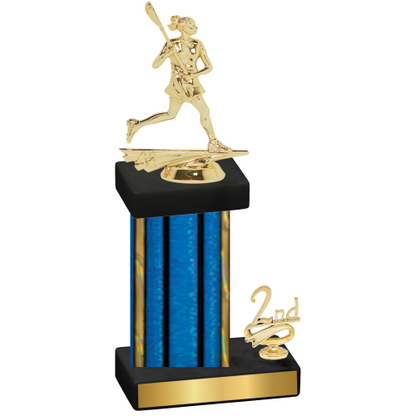 Accented Single Blue Glacier Second Place Lacrosse Trophy