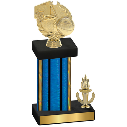 Accented Single Blue Glacier Victory Basketball Trophy