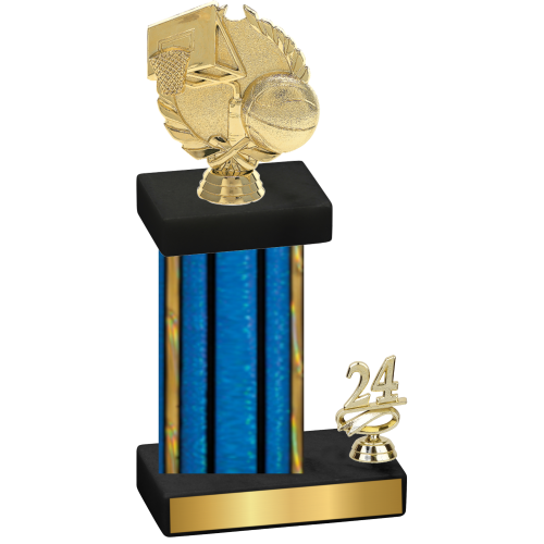 Accented Single Blue Glacier Year Basketball Trophy