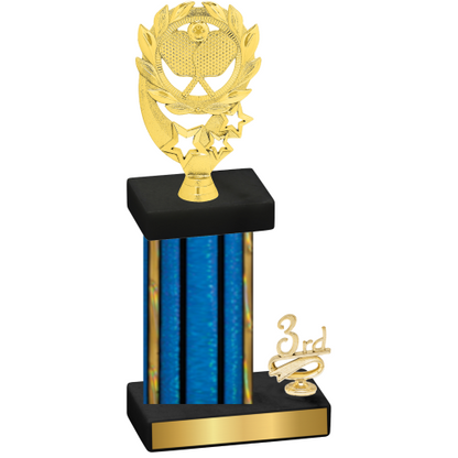 Accented Single Blue Glacier Third Place Pickleball Trophy