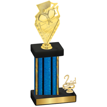 Accented Single Blue Glacier Second Place Pickleball Trophy