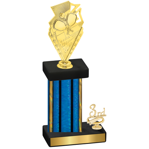 Accented Single Blue Glacier Third Place Pickleball Trophy