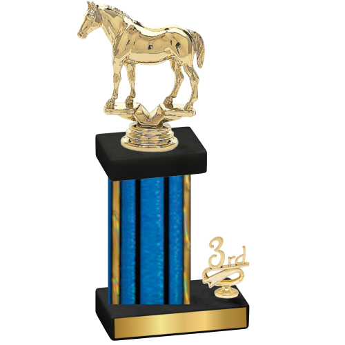 Accented Single Blue Glacier Third Place Horses Trophy