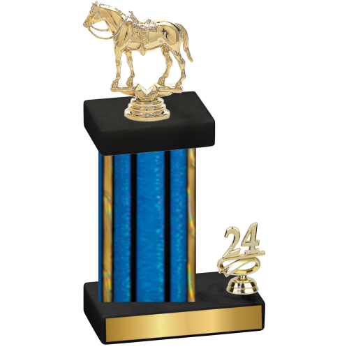 Accented Single Blue Glacier Year Horses Trophy