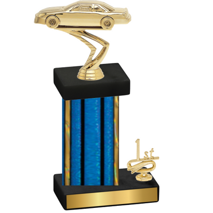 Accented Single Blue Glacier First Place Cars Trophy