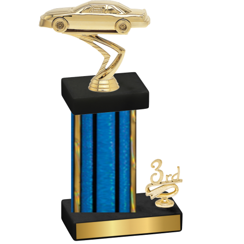 Accented Single Blue Glacier Third Place Cars Trophy