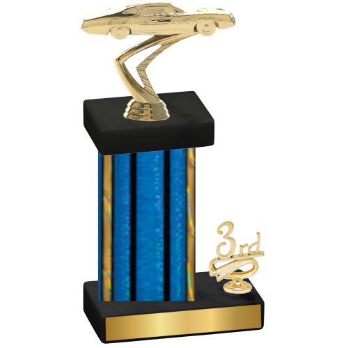 Accented Single Blue Glacier Third Place Cars Trophy