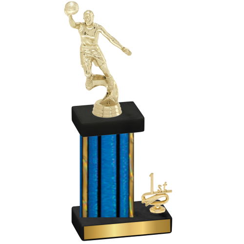 Accented Single Blue Glacier First Place Basketball Trophy