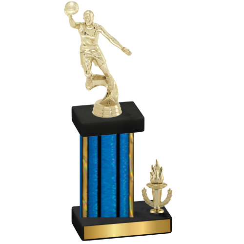 Accented Single Blue Glacier Victory Basketball Trophy