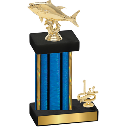 Accented Single Blue Glacier First Place Fishing Trophy