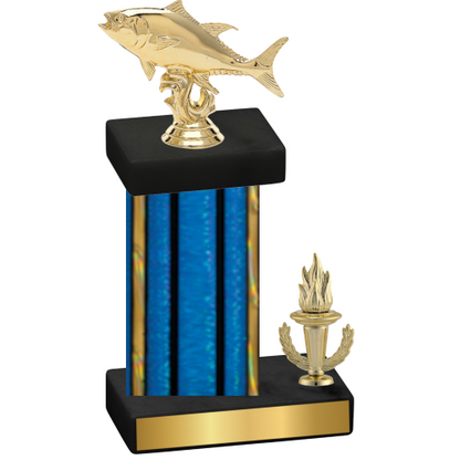 Accented Single Blue Glacier Victory Fishing Trophy