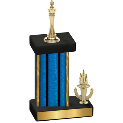 Accented Single Blue Glacier Victory Chess Trophy