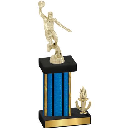 Accented Single Blue Glacier Victory Basketball Trophy