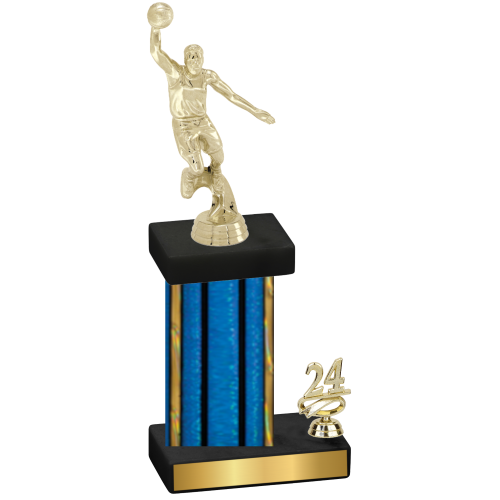 Accented Single Blue Glacier Year Basketball Trophy