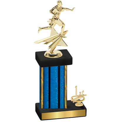 Accented Single Blue Glacier First Place Flag Football Trophy